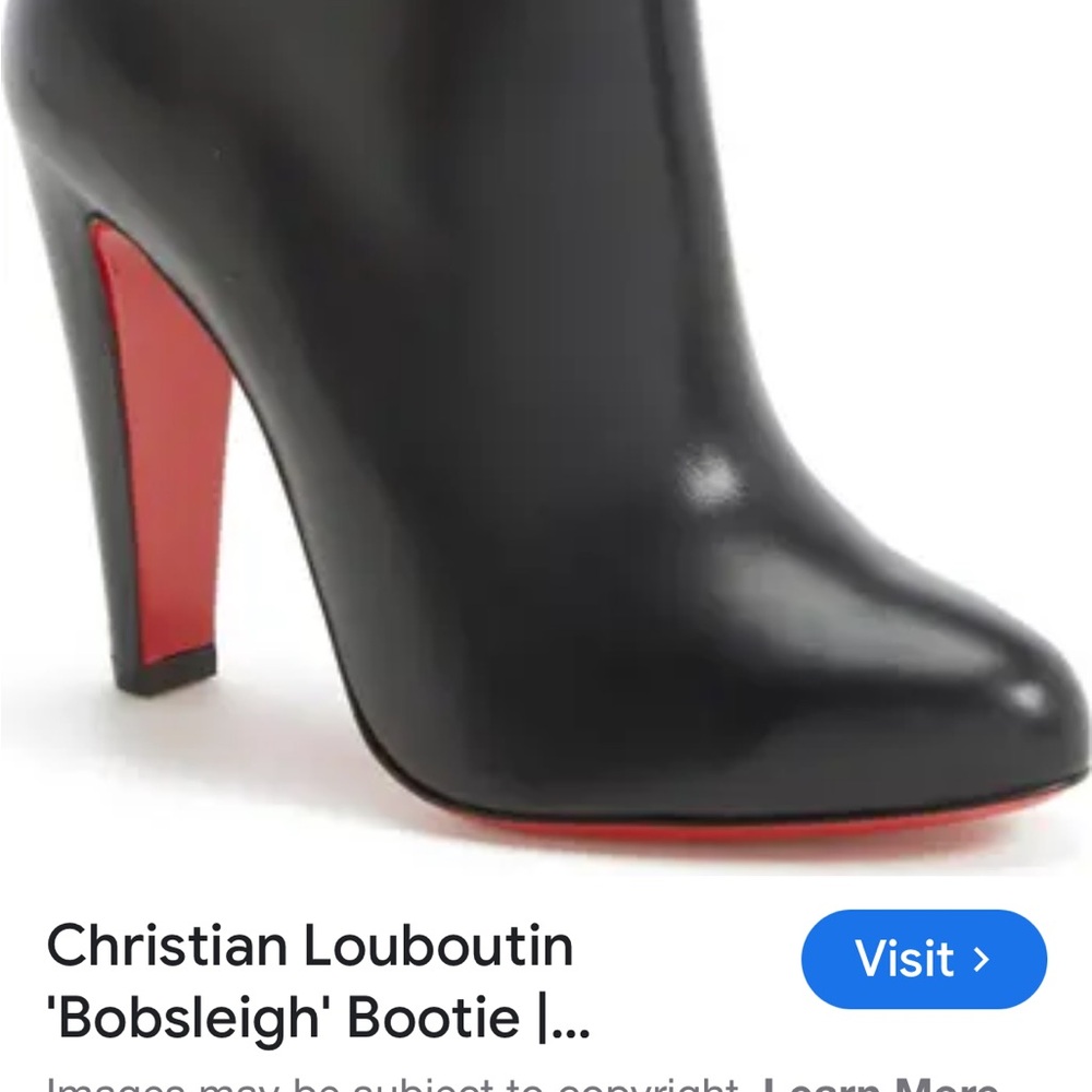 Christian Louboutin Black and Red Ankle Booties